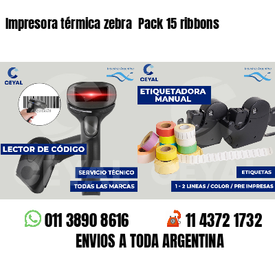 Impresora térmica zebra  Pack 15 ribbons