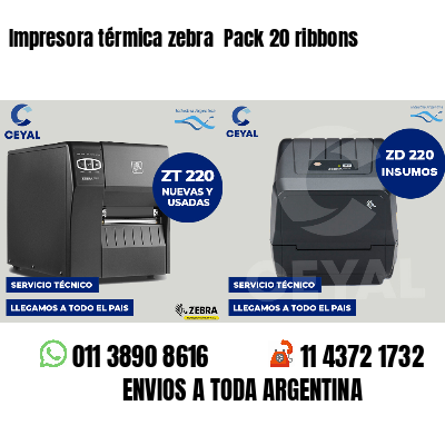 Impresora térmica zebra  Pack 20 ribbons