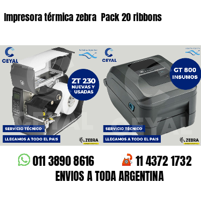 Impresora térmica zebra  Pack 20 ribbons