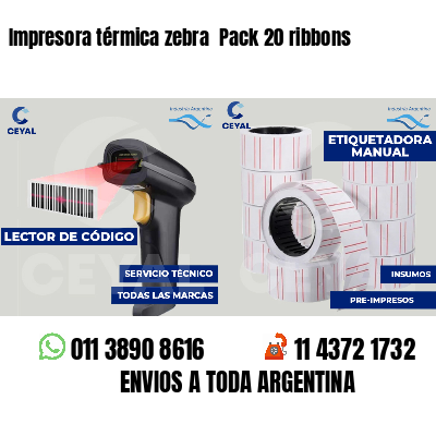 Impresora térmica zebra  Pack 20 ribbons