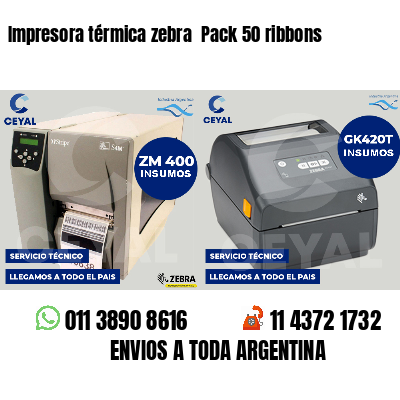 Impresora térmica zebra  Pack 50 ribbons