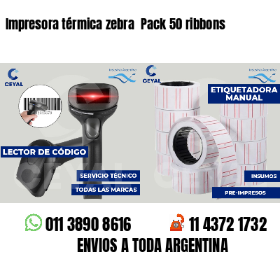 Impresora térmica zebra  Pack 50 ribbons