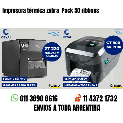 Impresora térmica zebra  Pack 50 ribbons