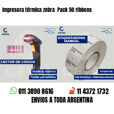 Impresora térmica zebra  Pack 50 ribbons