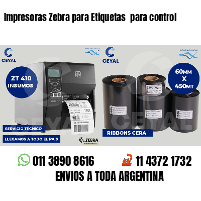 Impresoras Zebra para Etiquetas  para control