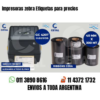 impresoras zebra Etiquetas para precios