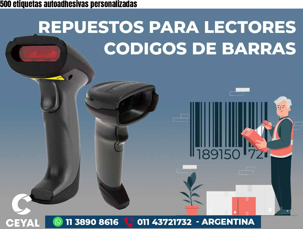 500 etiquetas autoadhesivas personalizadas