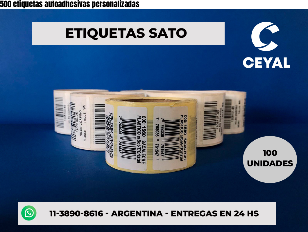 500 etiquetas autoadhesivas personalizadas