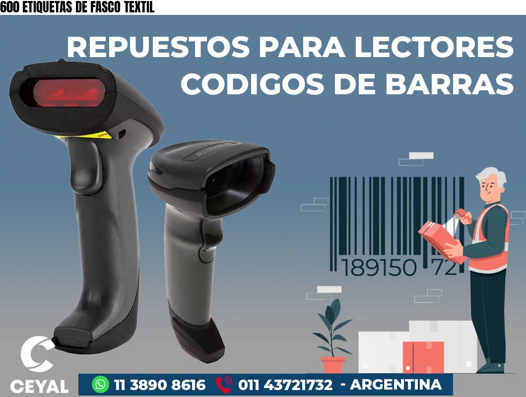 600 ETIQUETAS DE FASCO TEXTIL