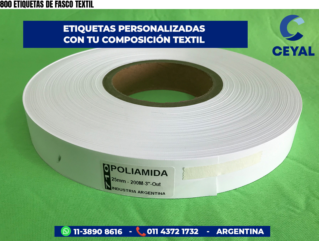 800 ETIQUETAS DE FASCO TEXTIL