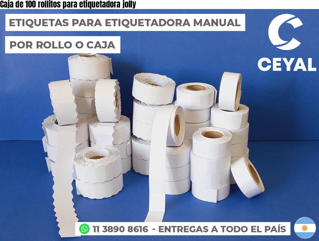 Caja de 100 rollitos para etiquetadora jolly