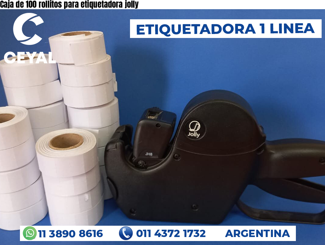 Caja de 100 rollitos para etiquetadora jolly