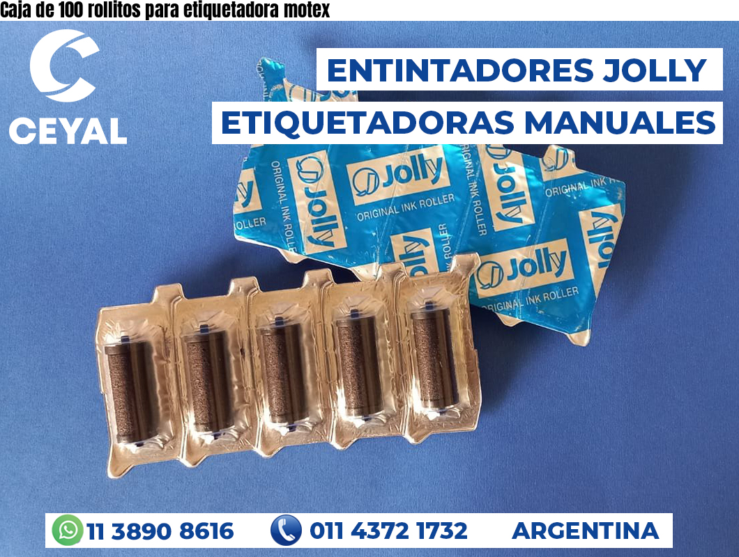 Caja de 100 rollitos para etiquetadora motex