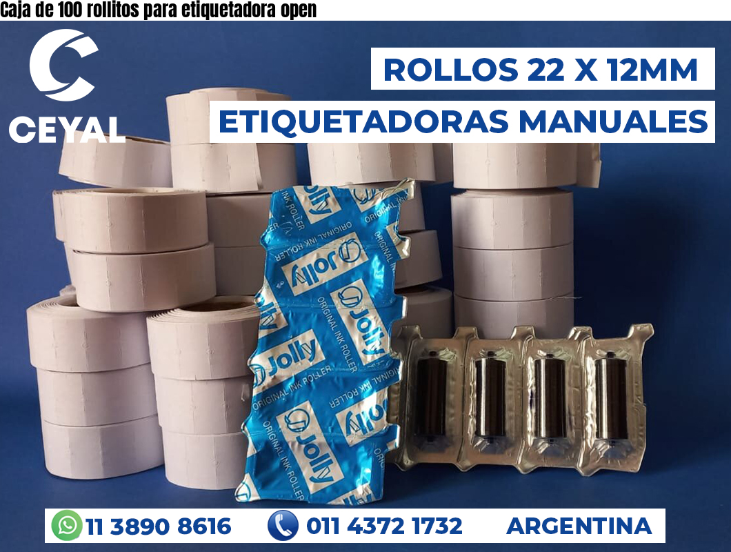 Caja de 100 rollitos para etiquetadora open