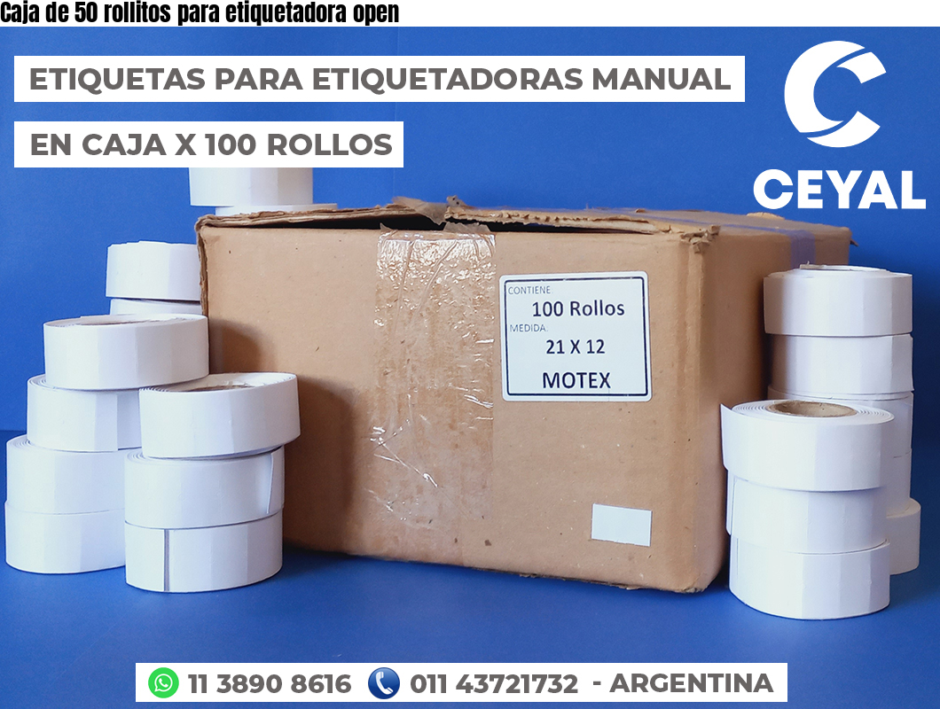 Caja de 50 rollitos para etiquetadora open