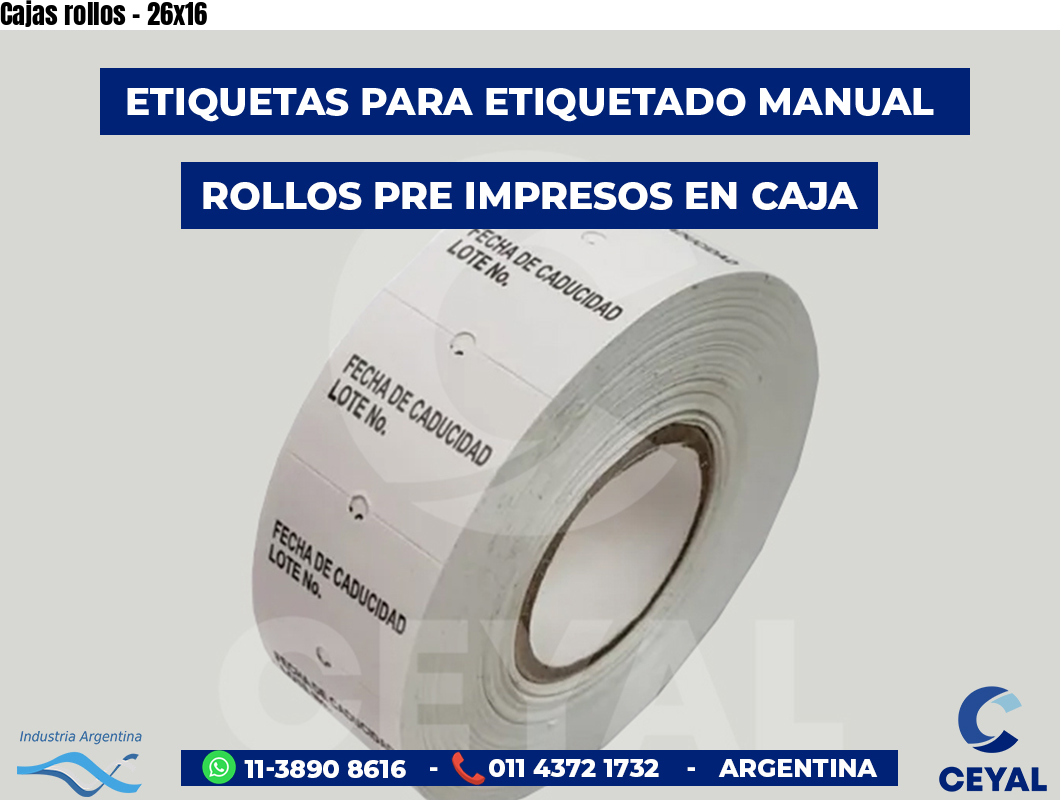 Cajas rollos - 26x16