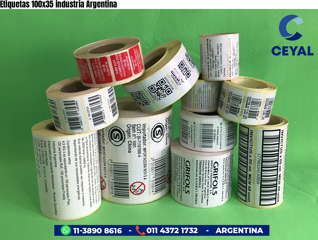 Etiquetas 100x35 industria Argentina