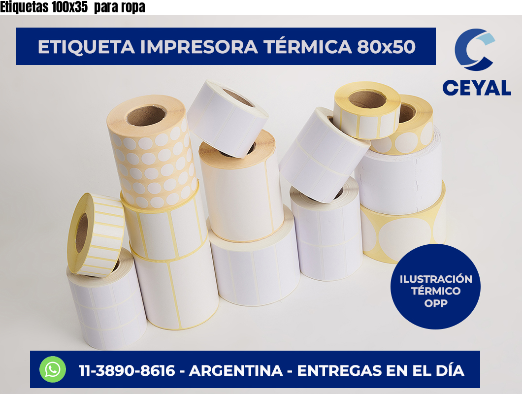 Etiquetas 100×35  para ropa