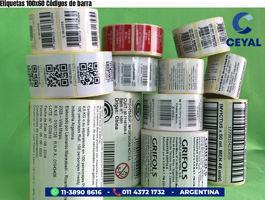 Etiquetas 100x60 Códigos de barra
