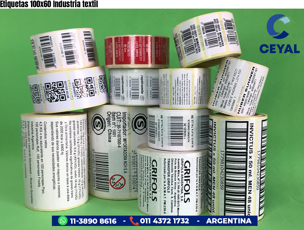 Etiquetas 100x60 Industria textil