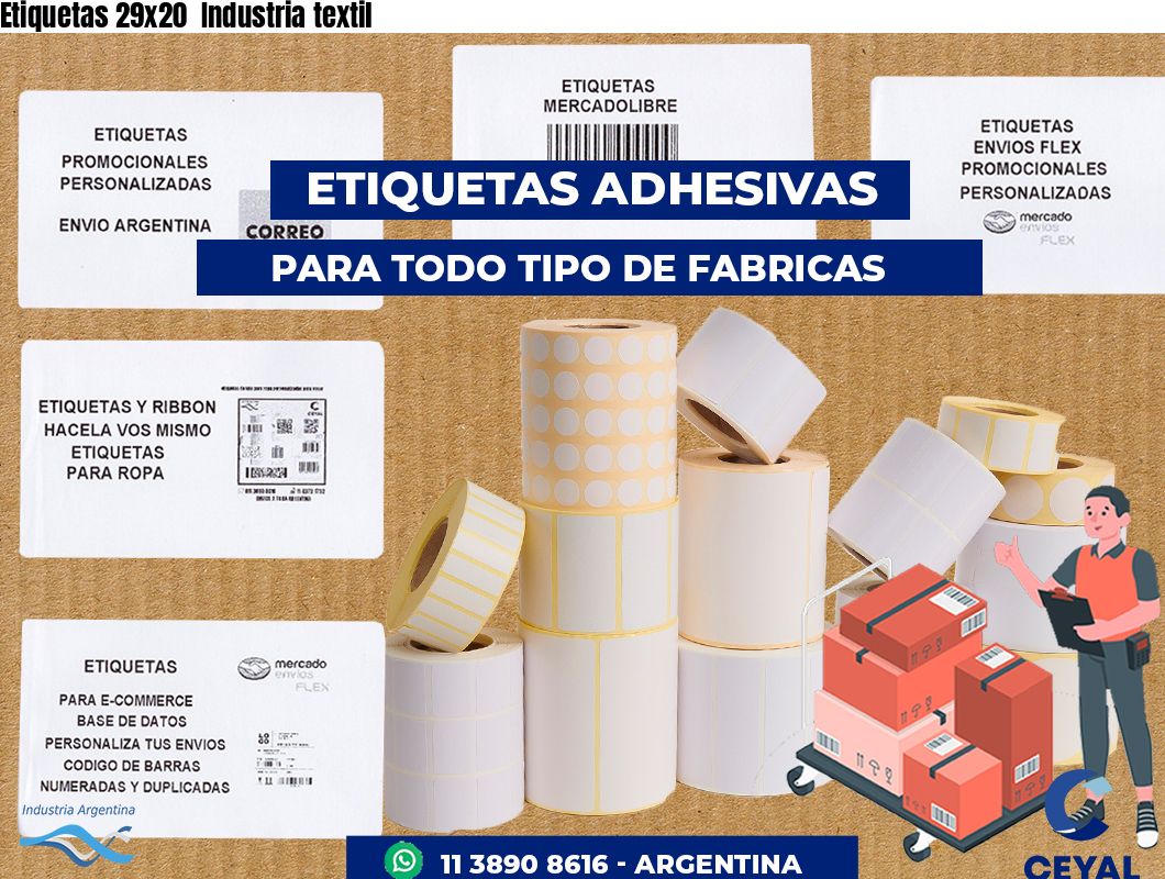 Etiquetas 29x20  Industria textil