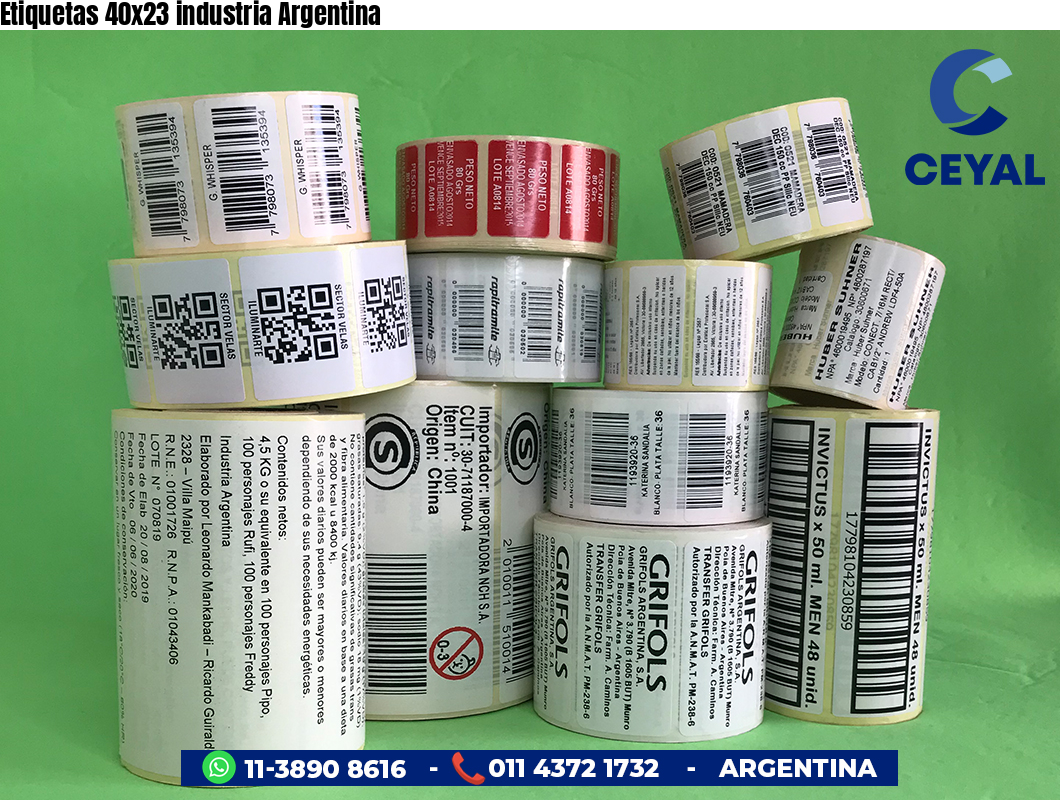 Etiquetas 40x23 industria Argentina