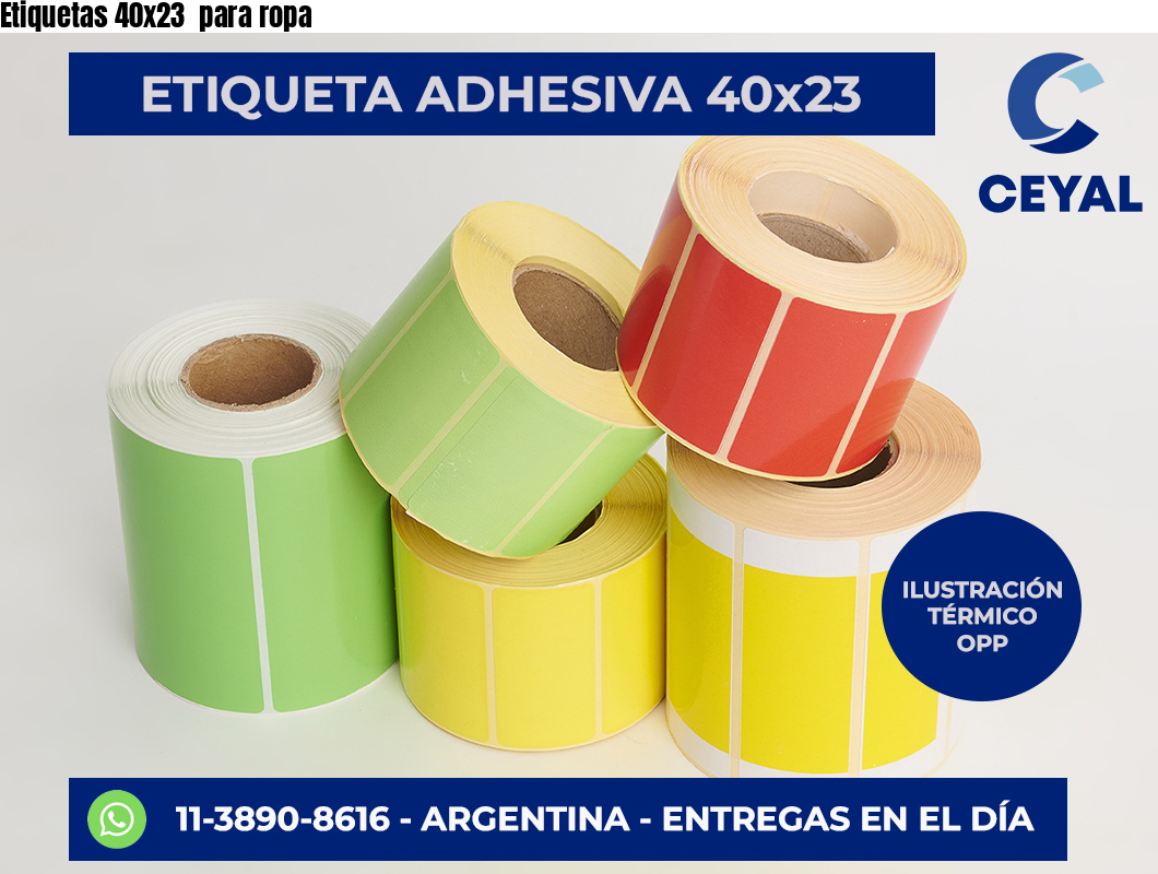 Etiquetas 40×23  para ropa