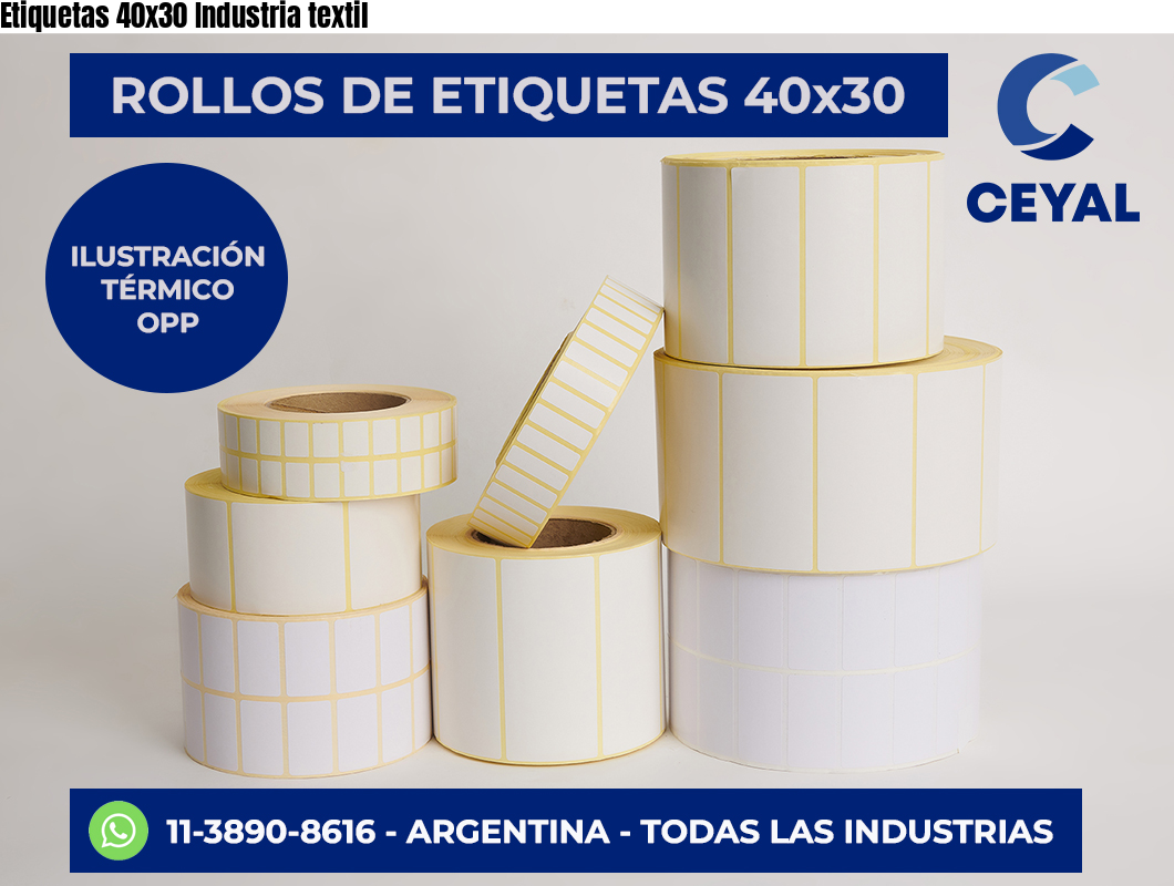 Etiquetas 40×30 Industria textil