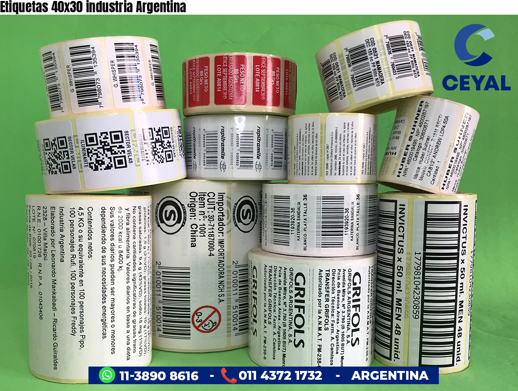 Etiquetas 40x30 industria Argentina