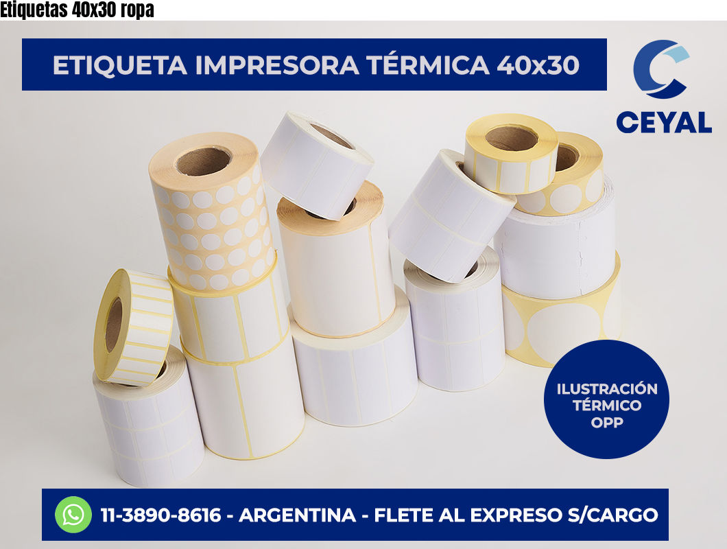 Etiquetas 40×30 ropa