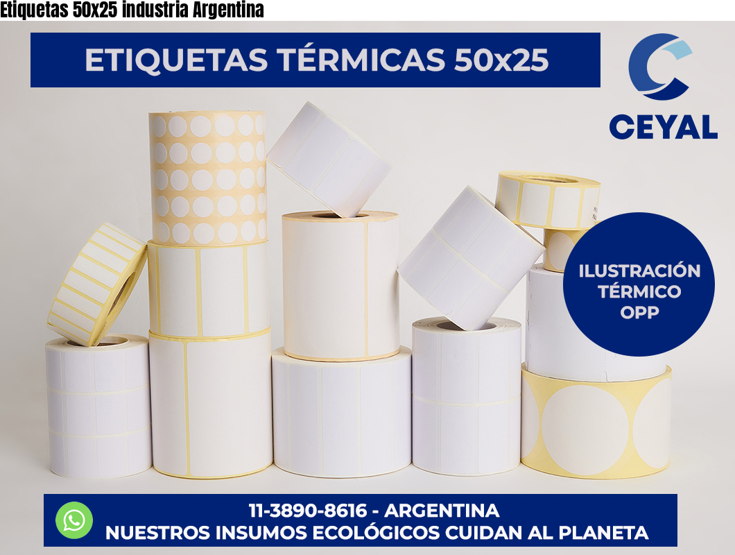 Etiquetas 50×25 industria Argentina