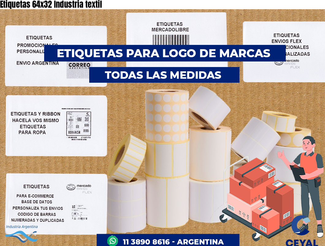 Etiquetas 64x32 Industria textil