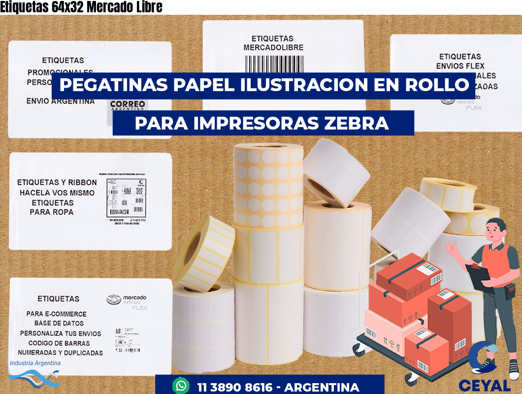 Etiquetas 64x32 Mercado Libre