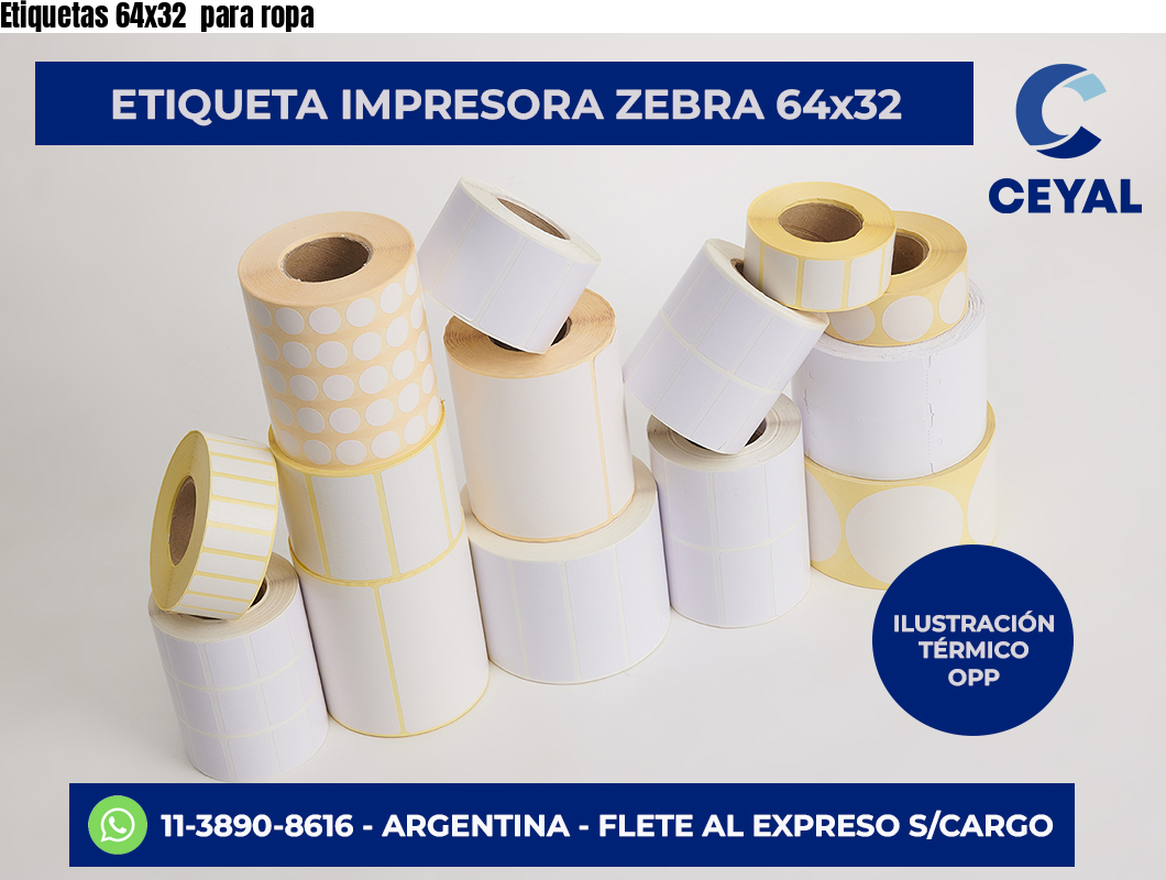 Etiquetas 64×32  para ropa