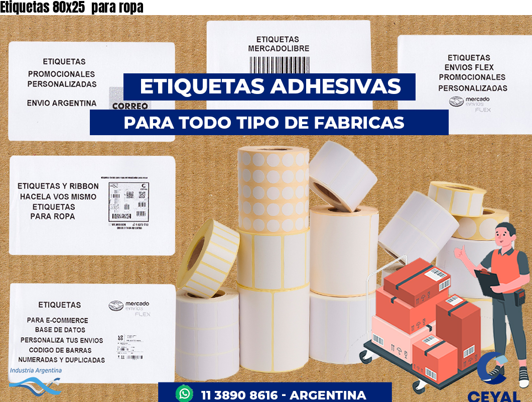 Etiquetas 80x25  para ropa