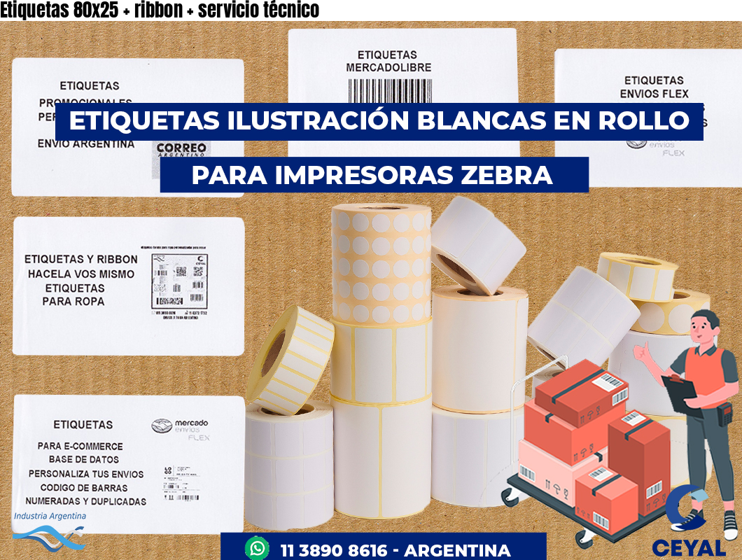 Etiquetas 80x25   ribbon   servicio técnico