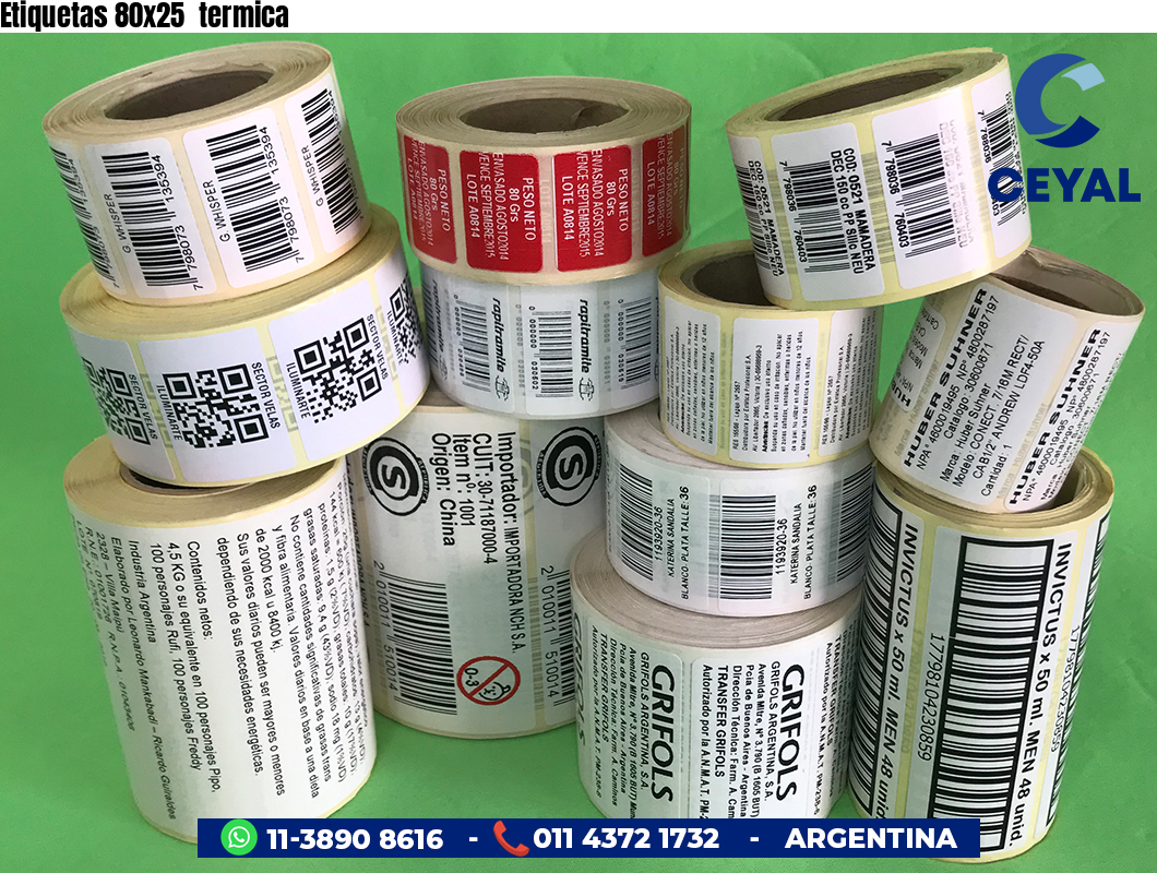 Etiquetas 80x25  termica