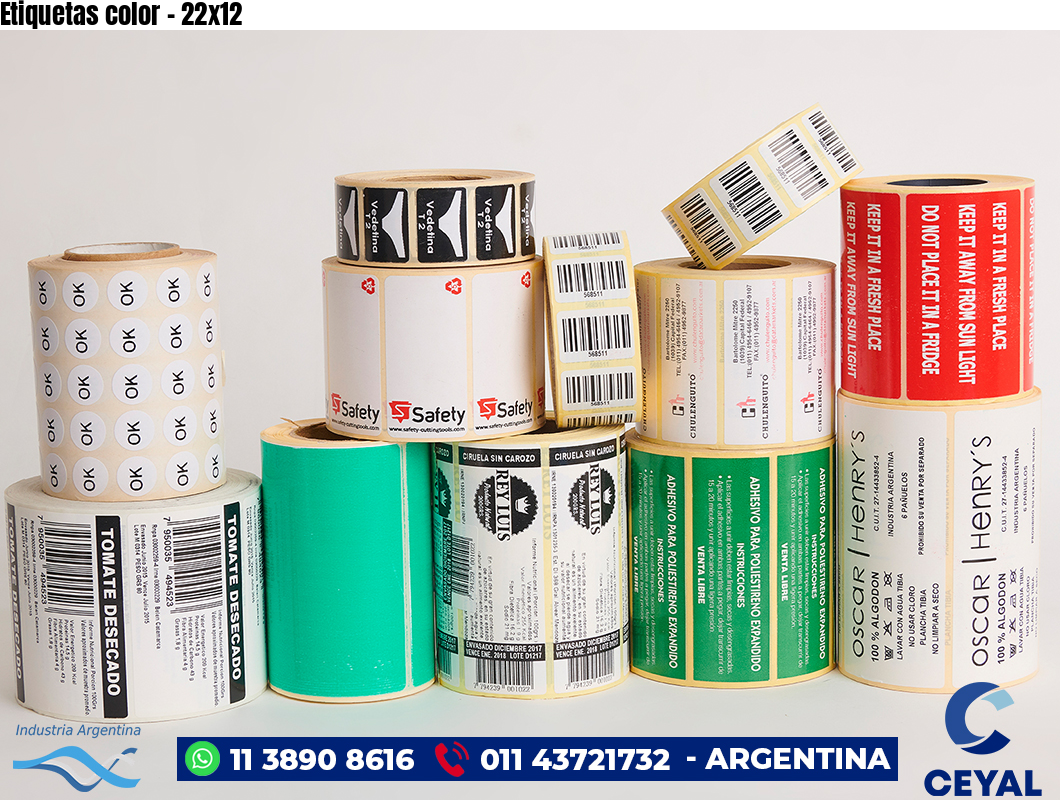 Etiquetas color - 22x12