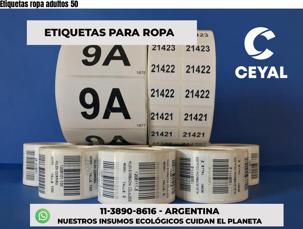 Etiquetas ropa adultos 50