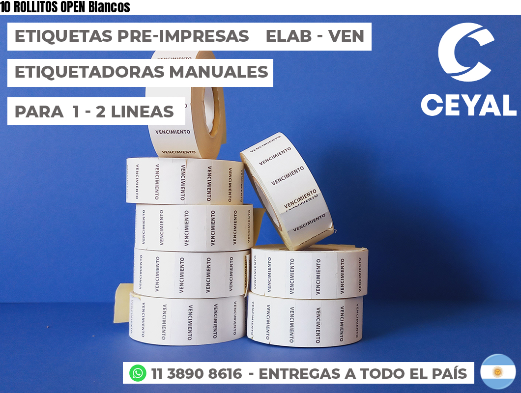 10 ROLLITOS OPEN Blancos