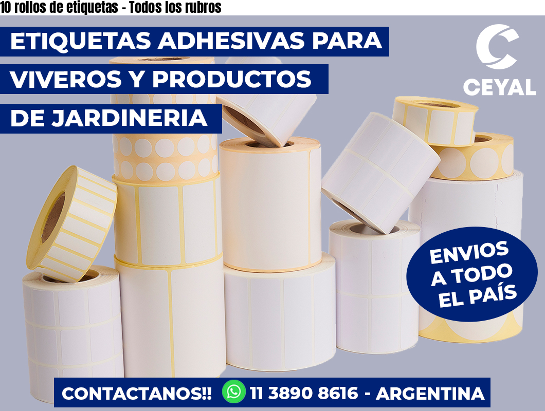 10 rollos de etiquetas - Todos los rubros