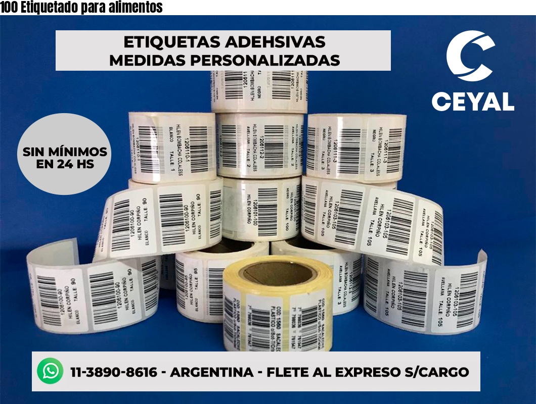 100 Etiquetado para alimentos