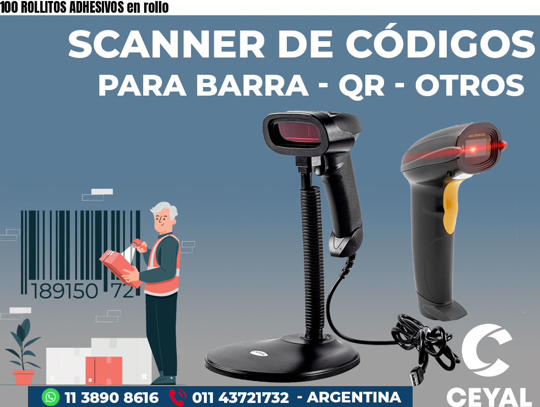 100 ROLLITOS ADHESIVOS en rollo