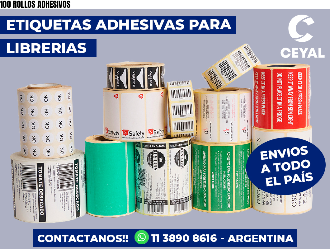 100 ROLLOS ADHESIVOS