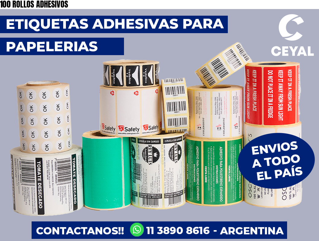 100 ROLLOS ADHESIVOS