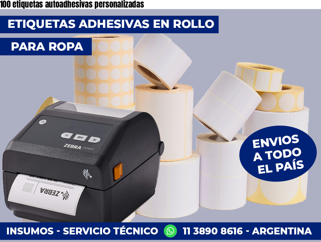 100 etiquetas autoadhesivas personalizadas