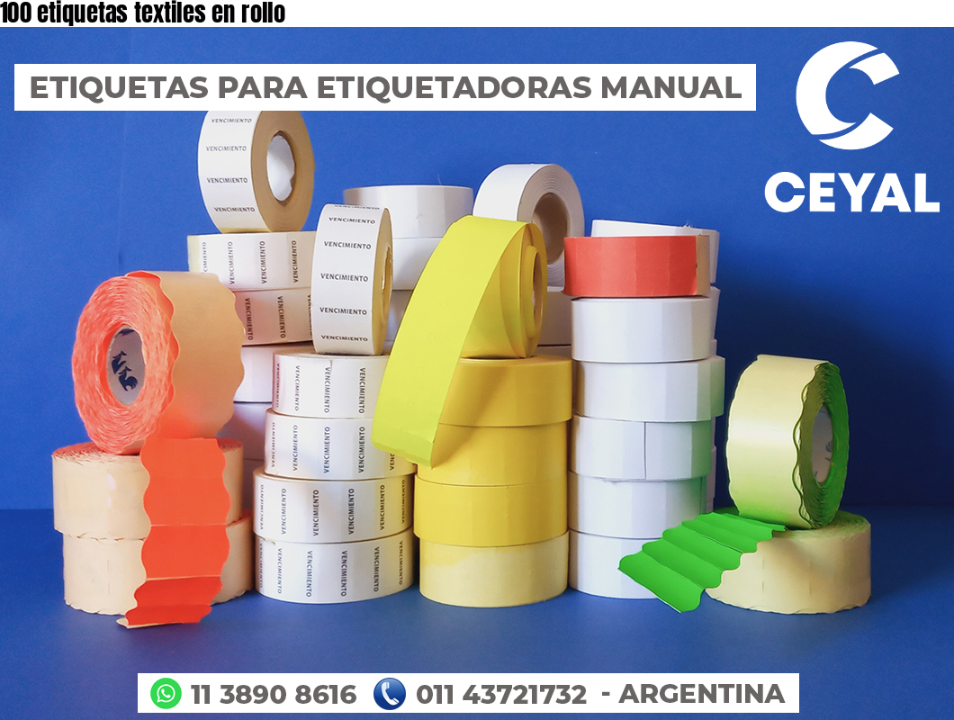 100 etiquetas textiles en rollo