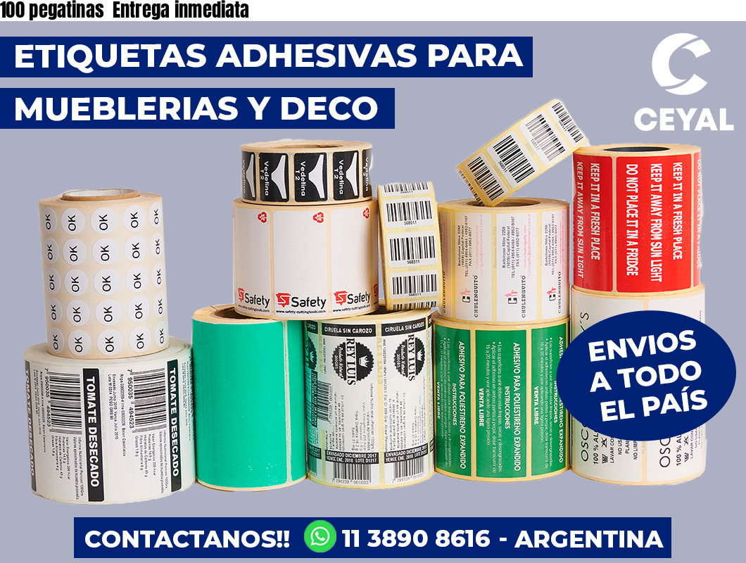 100 pegatinas  Entrega inmediata