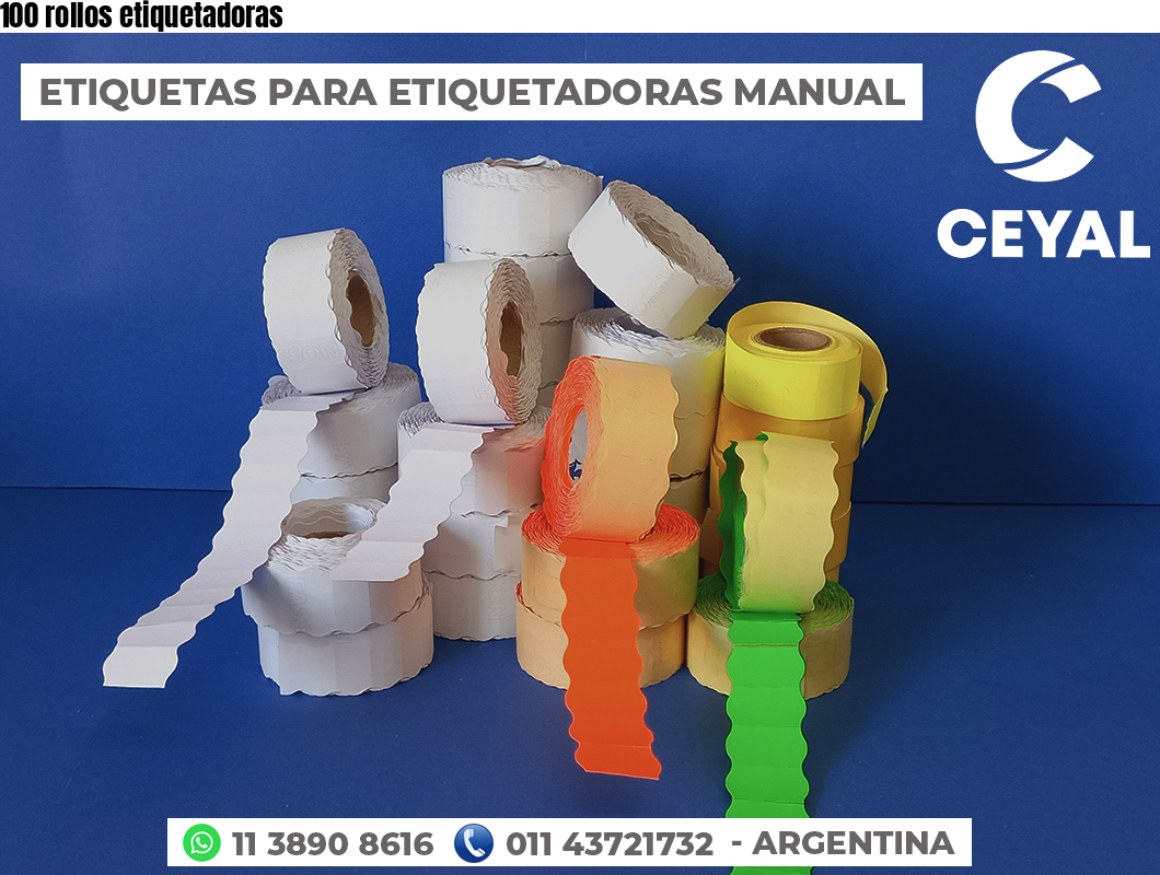 100 rollos etiquetadoras