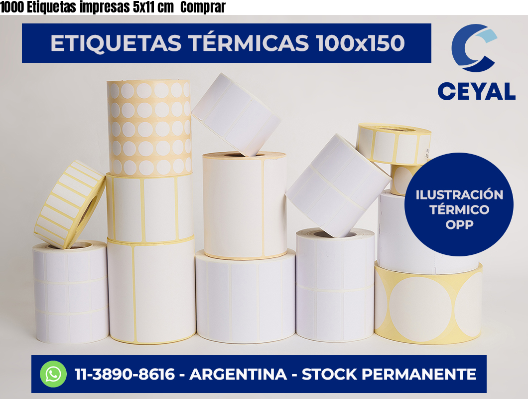 1000 Etiquetas impresas 5×11 cm  Comprar